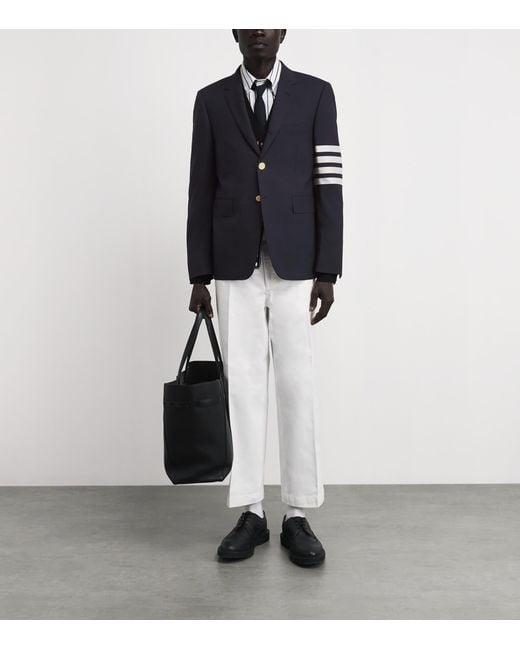 Thom Browne Black Wool 4-Bar Stripe Blazer for men