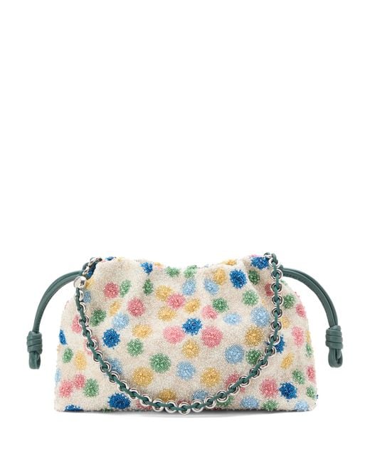 Loewe Blue X Suna Fujita Medium Beaded Flamenco Clutch Bag