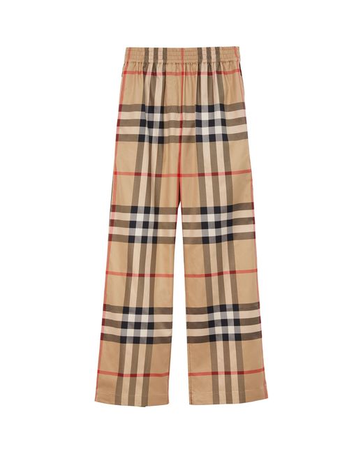 Burberry Natural Cotton Check Trousers