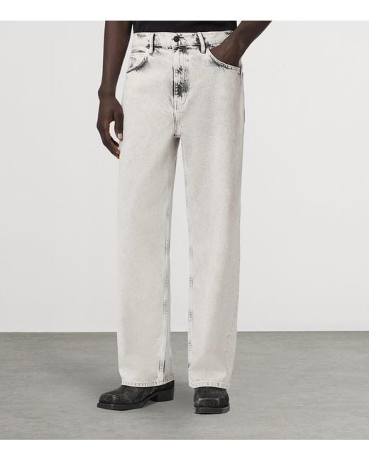 AllSaints Gray Lenny Lux Wide-Leg Jeans for men