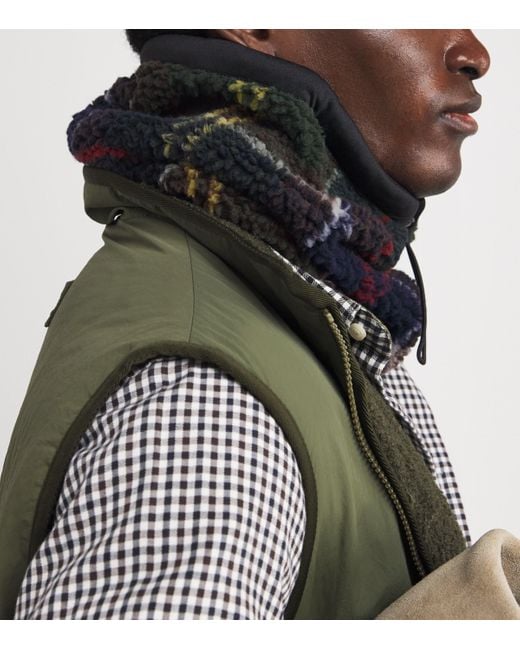 Barbour Black Field Fleece Tartan Snood for men