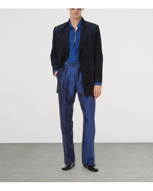 Tom Ford Blue Cotton-Silk Shirt for men