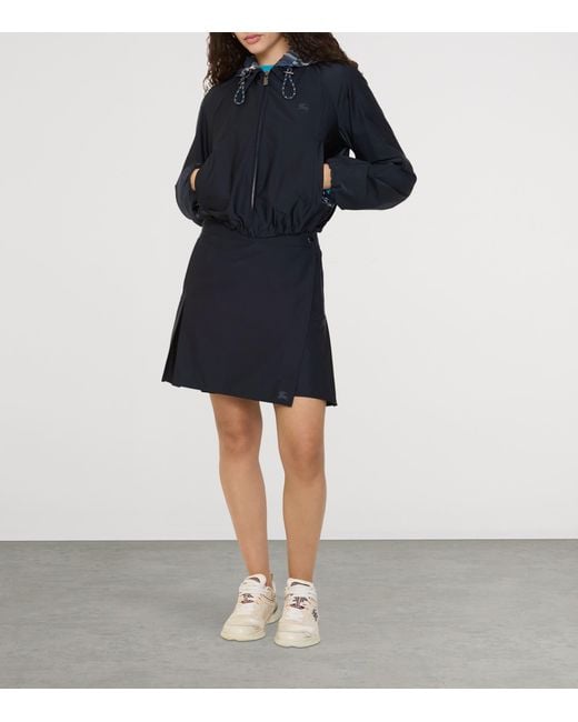 Burberry Blue Technical Water-Resistant Mini Skirt