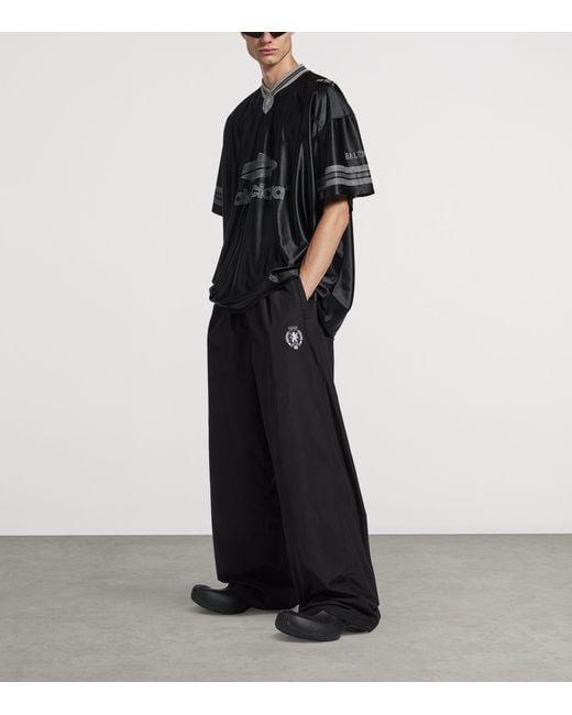 Balenciaga Black Cotton-Blend Technical Trousers for men