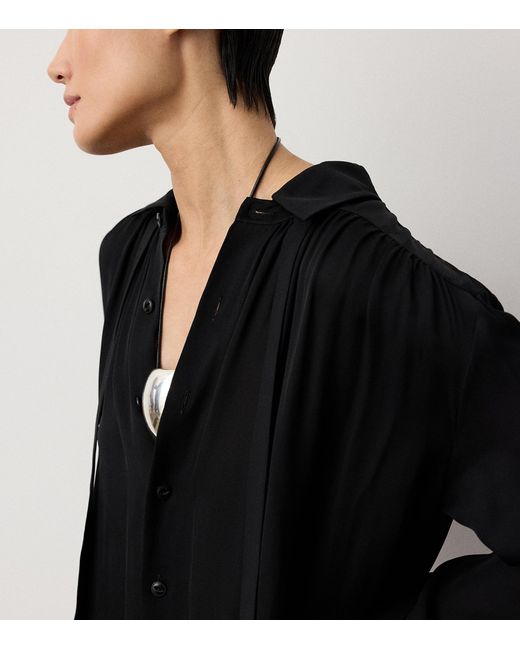 Ralph Lauren Black Satin Karmen Oversized Shirt