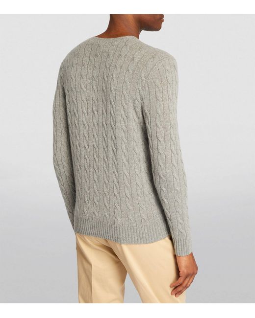 Polo Ralph Lauren Gray Wool-cashmere Cable-knit Sweater for men