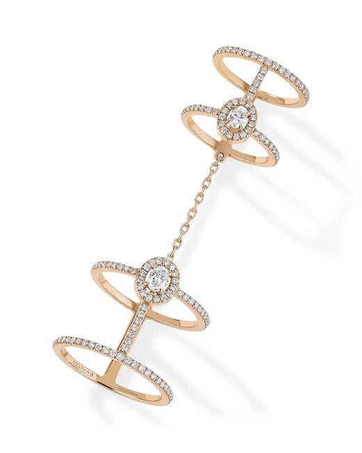 Messika White Glam'Azone And Diamond Double Pavé Ring