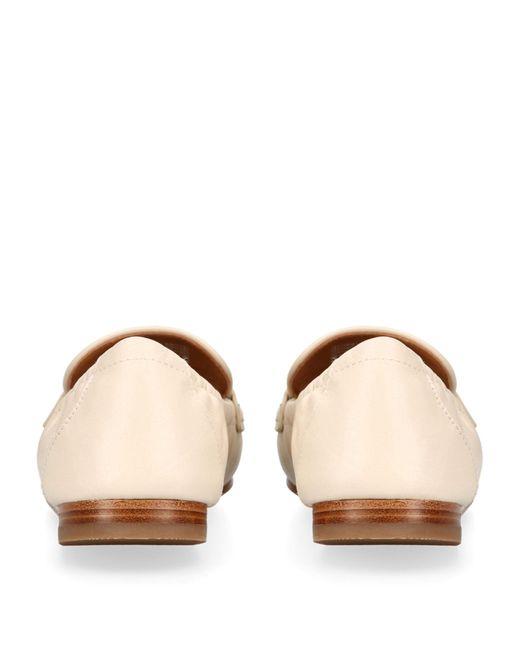 Tory Burch Natural Leather Ballet Loafers