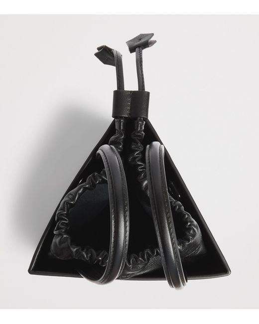 TALEL PARIS Black Leather Triangle Top-Handle Bag