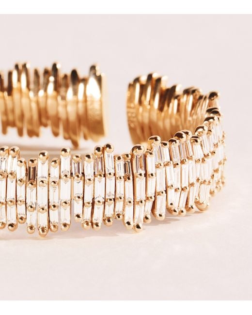 Suzanne Kalan Pink And Diamond Classic Three-Row Cuff