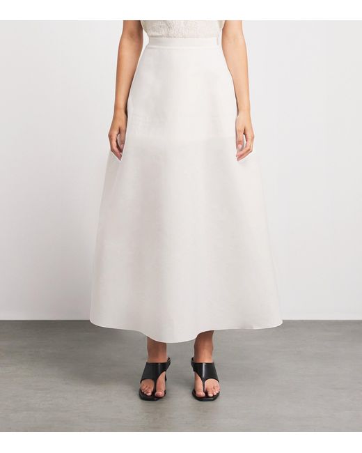 FFORME White Cotton-Silk Deeta Maxi Skirt