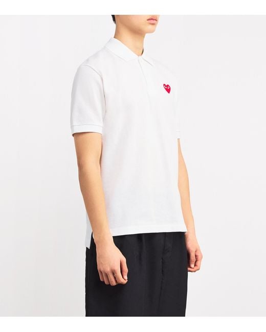 COMME DES GARÇONS PLAY White Heart Logo Polo Shirt for men