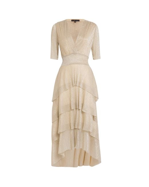 Maje Natural Tiered Midi Dress