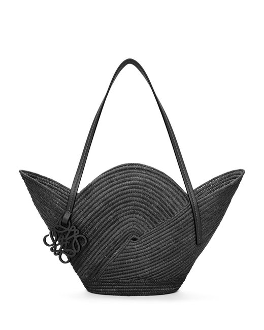 Loewe Black X Paula's Ibiza Woven Petal Basket Bag