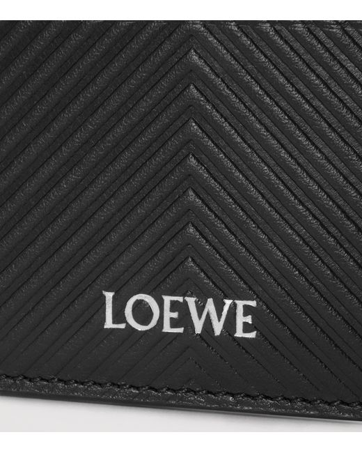 Loewe Black Leather Chevron Card Holder for men