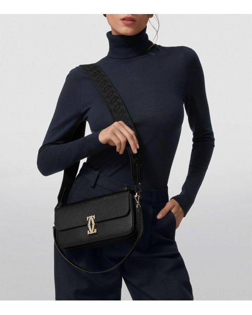 Cartier Black Leather C De East-west Shoulder Bag