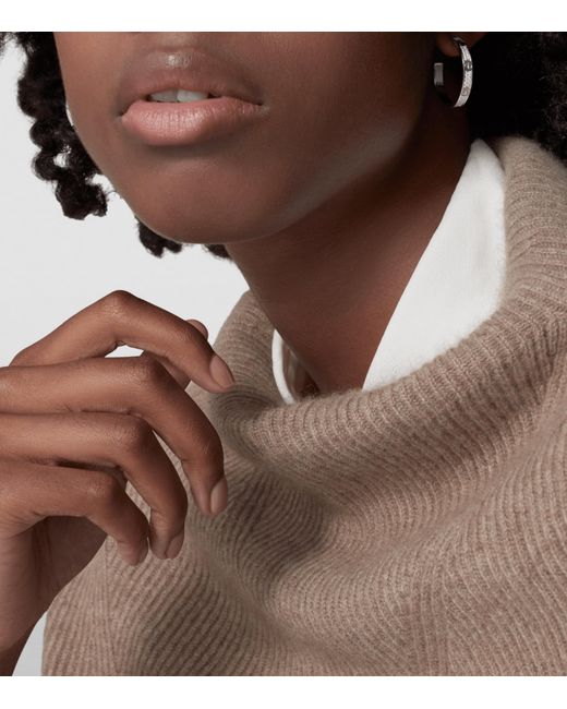 Cartier White And Diamond Love Hoop Earrings