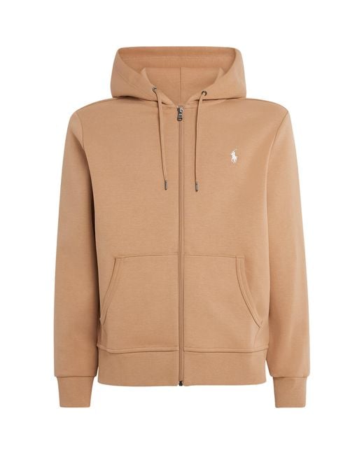 Polo Ralph Lauren Brown Tech Knit Zip-Up Hoodie for men