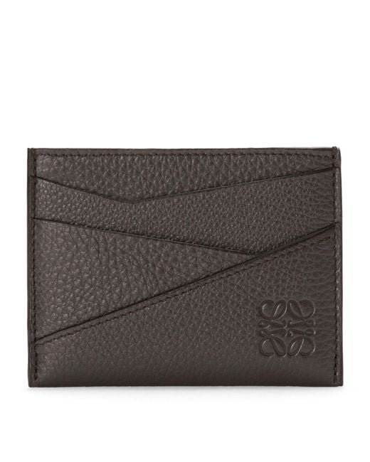 Loewe Black Leather Puzzle Card Holder for men