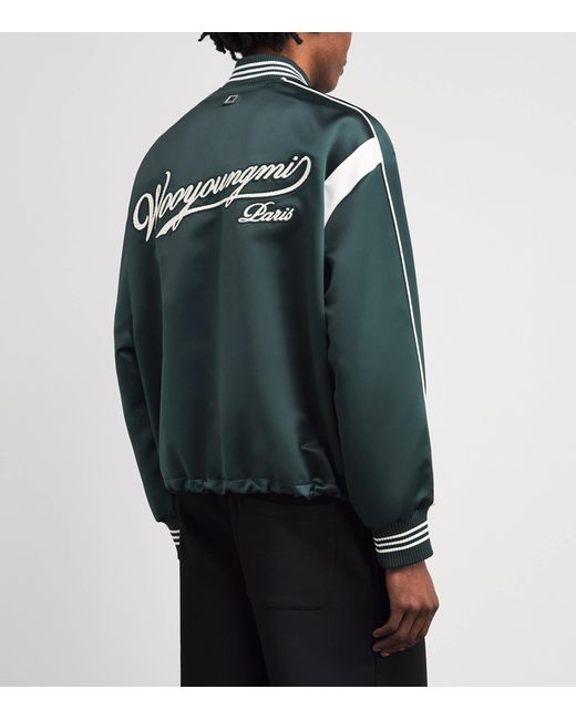 Wooyoungmi Green Logo Baseball Jacket for men