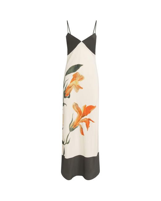 Sir White Silk Floral Constance Maxi Dress