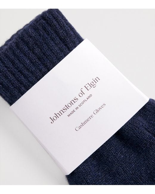 Johnstons Blue Cashmere Gloves for men