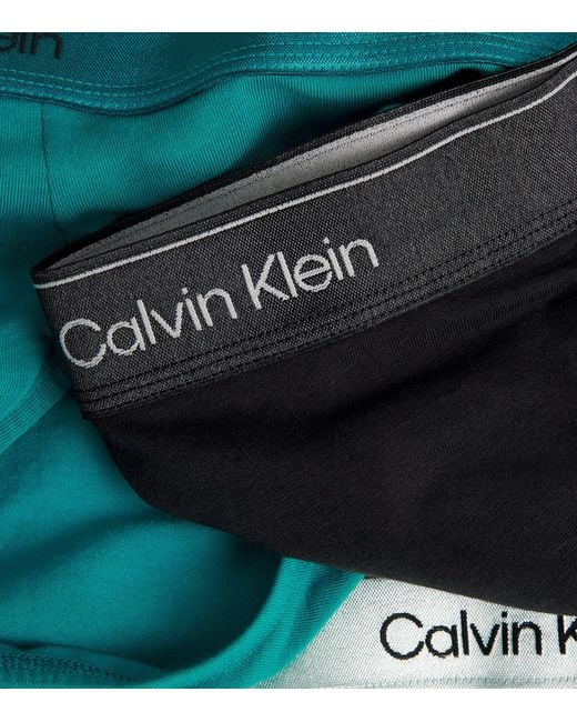 Calvin Klein Green Stretch-Cotton Icon Star Hip Briefs for men