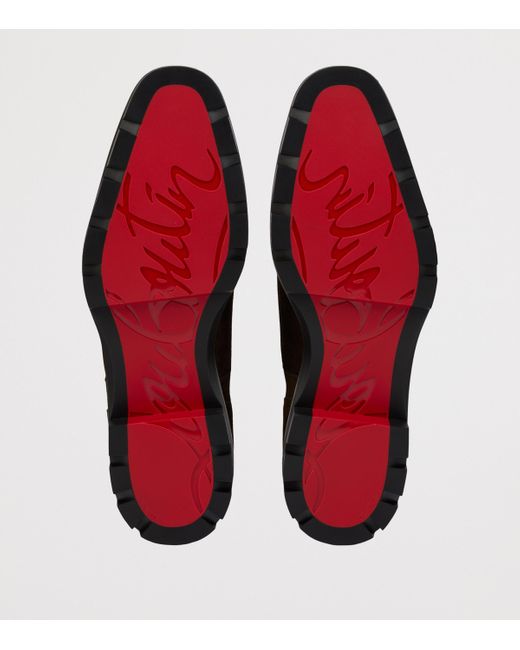 Christian Louboutin Brown Davisol Lion Suede Derby Shoes for men