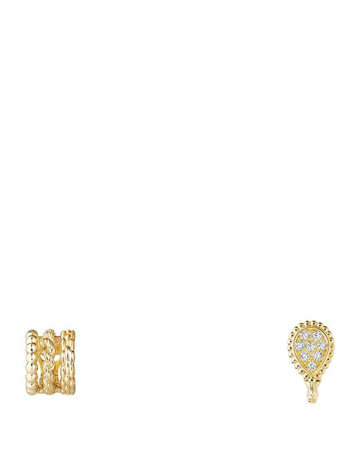 Boucheron Natural And Diamond Serpent Bohème Asymmetric Clip-On Earrings