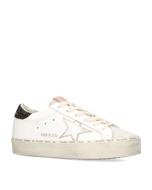 Golden Goose Deluxe Brand White Leather Hi Star Sneakers
