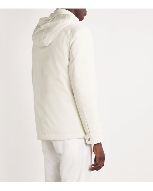 Moncler White Down Buffaure Shirt Jacket for men