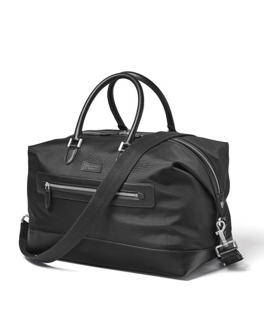 Aspinal Black Nylon Holdall for men