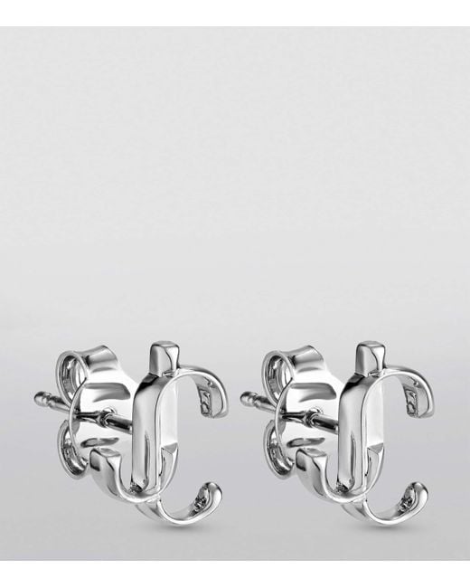 Jimmy Choo Metallic Monogram Stud Earrings