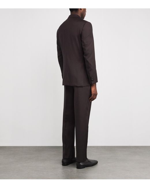 Brioni Black Wool-Silk Plume 2-Piece Suit for men