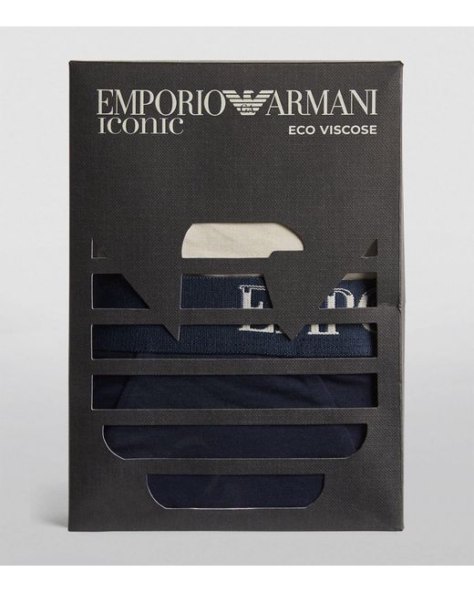 Emporio Armani Blue Eco Viscose Trunks (pack Of 2) for men