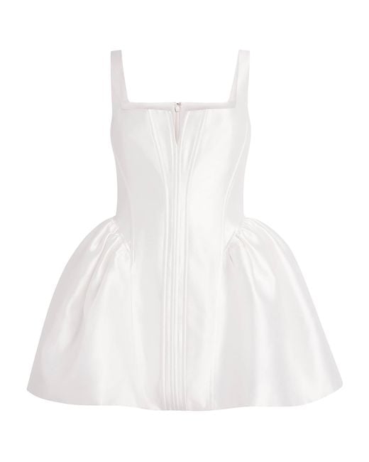 Self-Portrait White Taffeta Bustier Mini Dress