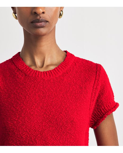 ME+EM Red Cotton-Linen Bouclé Baby T-Shirt