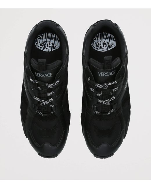 Versace Black Suede Low-Top Sneakers for men