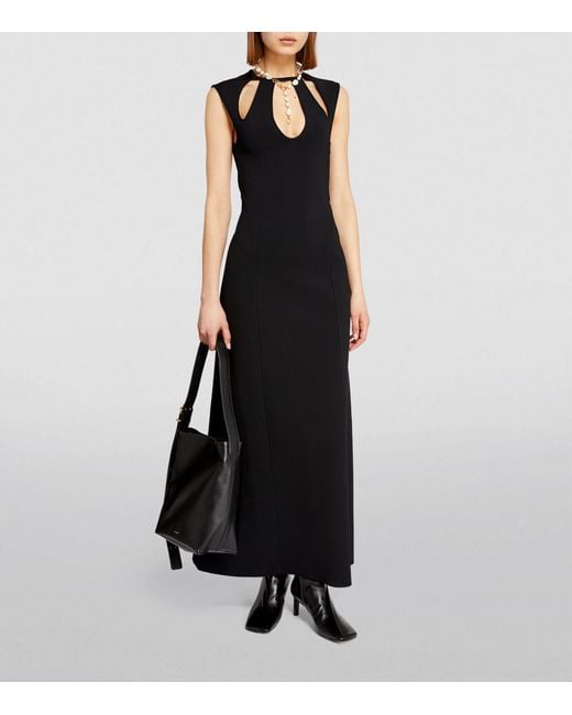 Jil Sander Black Cut-out-detail Maxi Dress