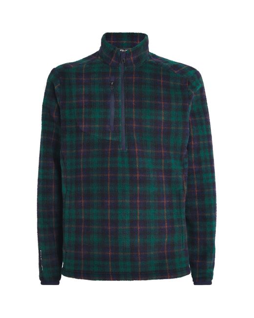 Ralph Lauren Green Check Half-Zip Sweatshirt for men