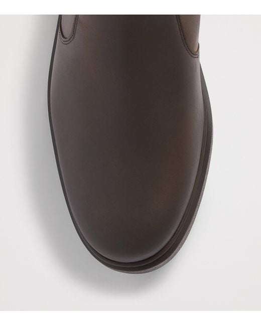 Barbour Brown Leather Hale Chelsea Boots for men