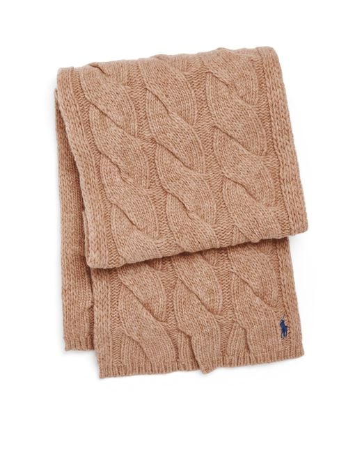 Polo Ralph Lauren Natural Wool Cable-Knit Scarf
