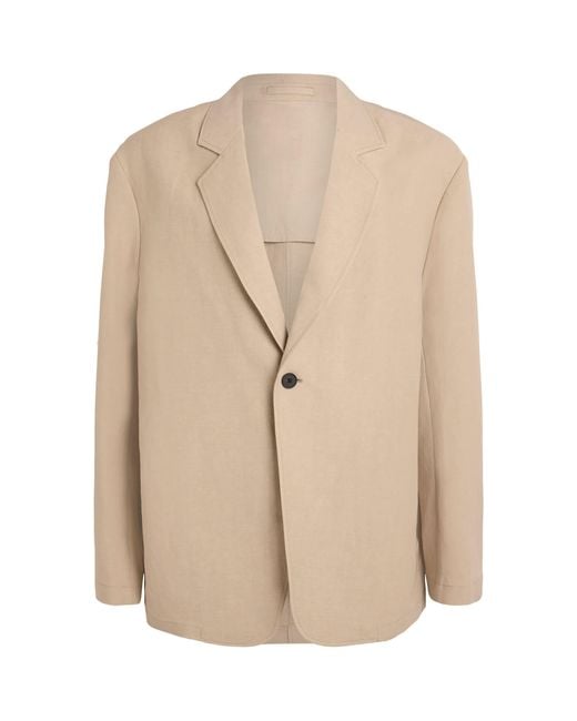 Studio Nicholson Natural Linen-Wool Single-Breasted Blazer for men