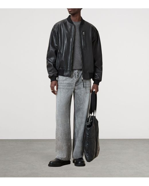 AllSaints Gray Organic Cotton-Wool Aspen Sweater