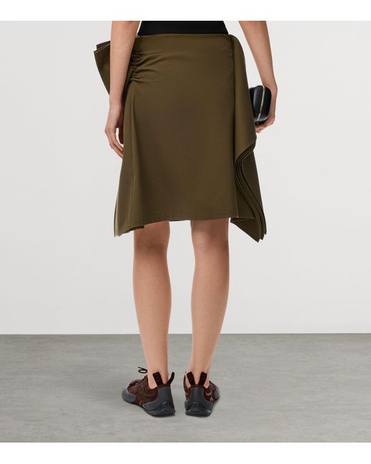 Loewe Green Asymmetric Midi Pencil Skirt