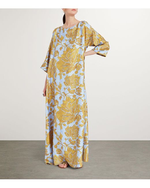 LaDoubleJ Metallic Silk Muumuu Maxi Dress