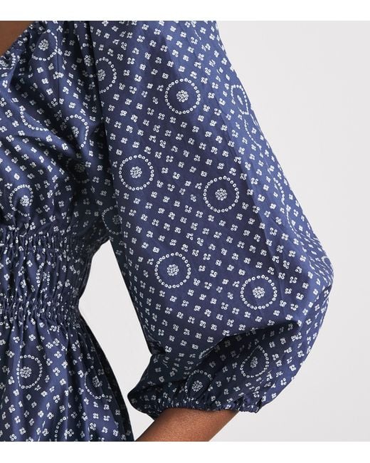 Matteau Blue Organic Cotton Paisley Maxi Dress