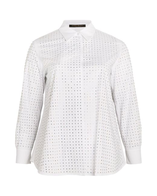 Marina Rinaldi White Cotton Embellished Shirt