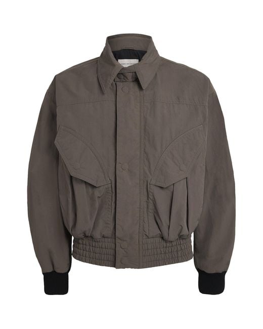 Dries Van Noten Gray Water-Repellent Hybrid Bomber Jacket for men