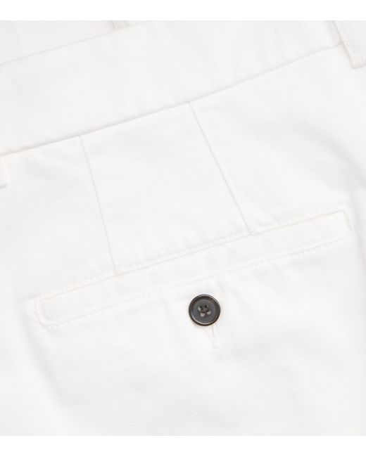 Thom Browne White Cotton Twill Utility Trousers for men